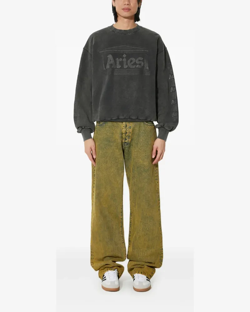 Aries Sweatshirt mit Logo-Verzierung - Schwarz Schwarz