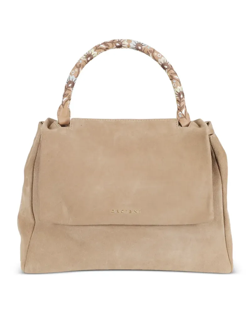 Orciani Sveva floral-handle tote bag - Nude Nude