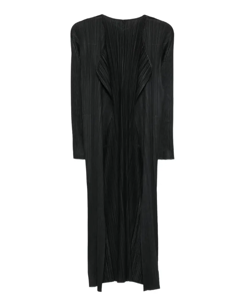 Issey Miyake plissé-effect coat - Schwarz Schwarz
