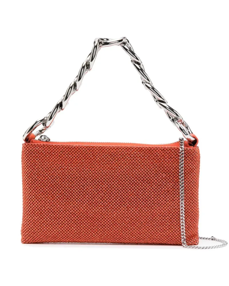 Patrizia Pepe Mini Clutch mit Strass Orange