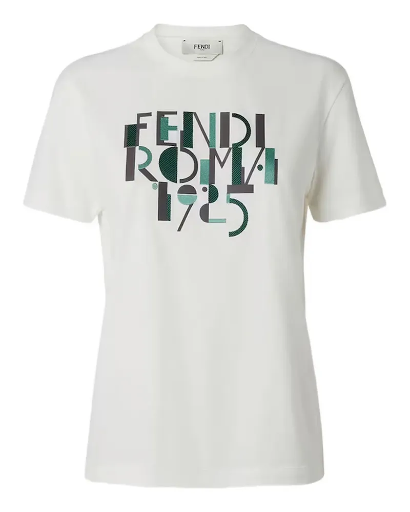 Fendi T-Shirt mit Logo - Weiß Weiß