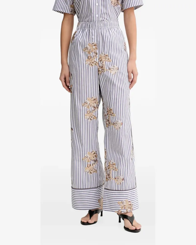 MUNTHE Nikita Palazzohose mit Pailletten - Weiß Weiß