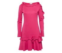 Kleid mit Volant-Besatz - Rosa