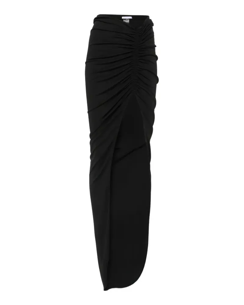Patrizia Pepe ruched asymmetric skirt - Schwarz Schwarz