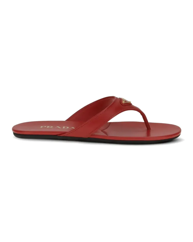 Prada logo-plaque leather sandals - Rot Rot