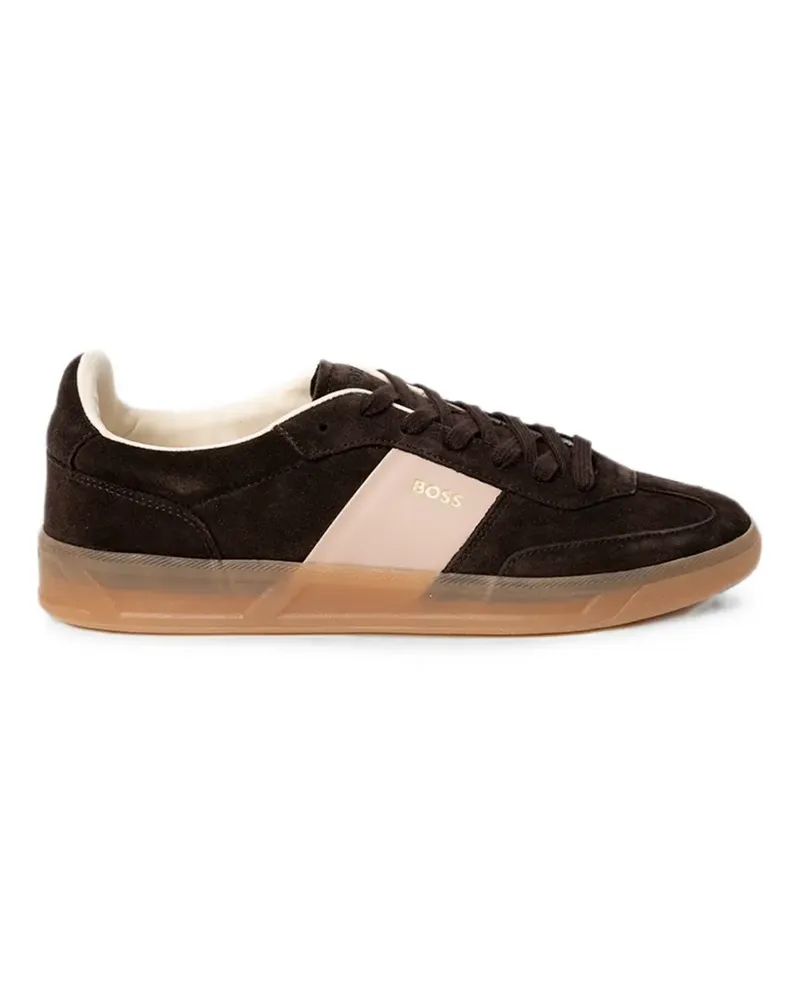 HUGO BOSS suede panelled sneakers - Braun Braun