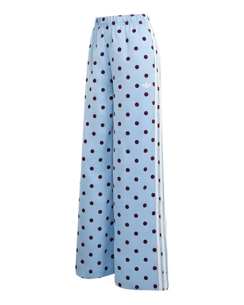 adidas polka-dot satin track pants - Blau Blau