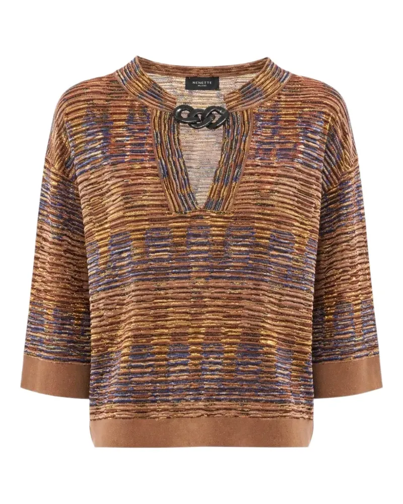 NENETTE Masaccio Bluse mit Zickzackmuster - Braun Braun