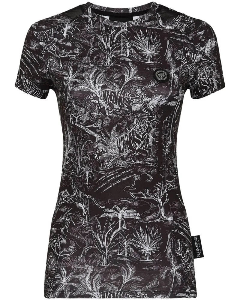 Philipp Plein Kompressions-T-Shirt mit grafischem Print - Schwarz Schwarz