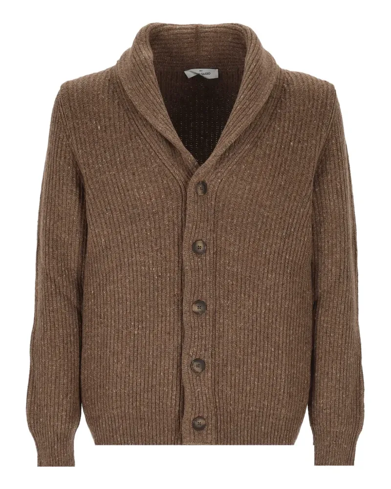 Gran Sasso ribbed shawl-collar cardigan - Braun Braun