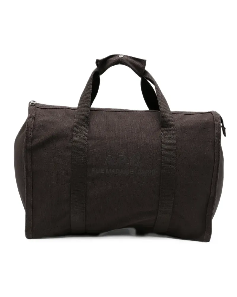A.P.C. logo-print holdall - Braun Braun