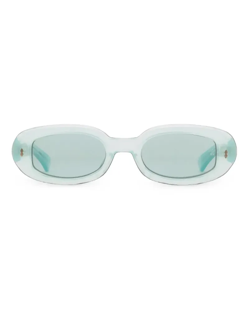 Jacques Marie Mage Besset Sonnenbrille mit ovalem Gestell - Grün Grün