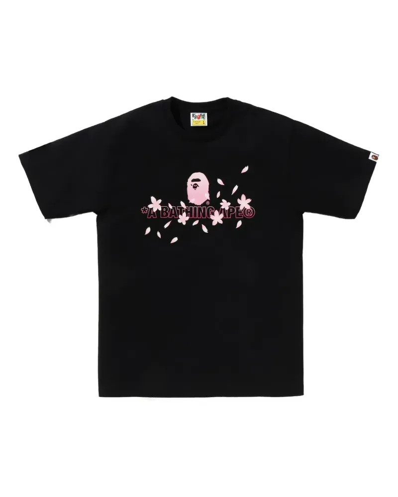BAPE floral-print T-shirt - Schwarz Schwarz
