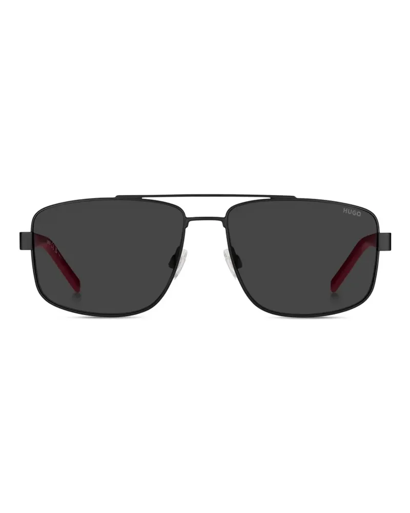 HUGO BOSS Sonnenbrille mit eckigem Gestell - Schwarz Schwarz