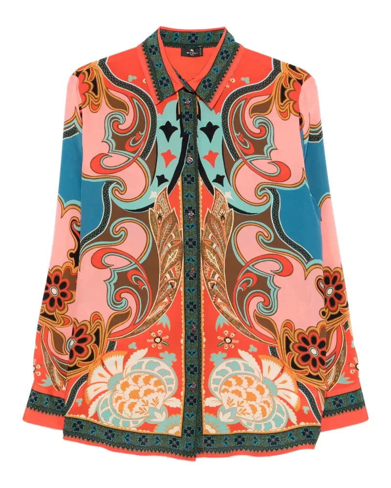Etro floral-print silk shirt - Orange Orange