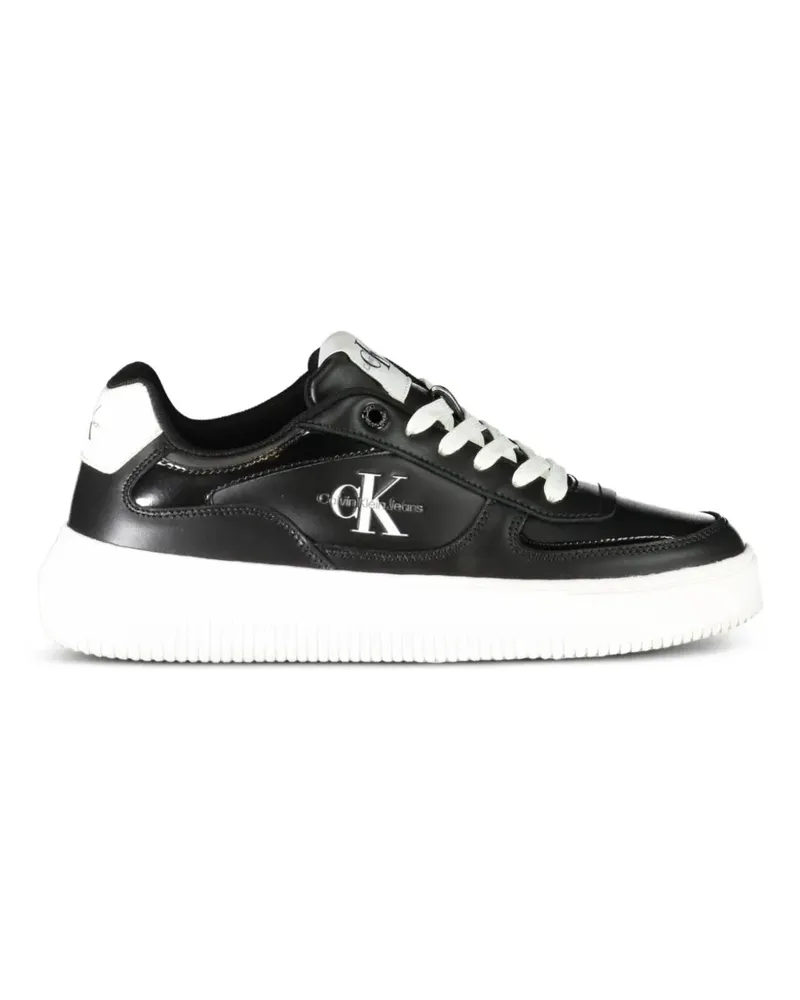 Calvin Klein logo-patch sneakers - Schwarz Schwarz