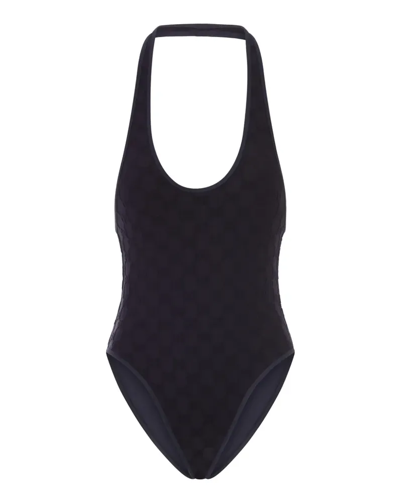 Gucci GG-patterned halterneck swimsuit - Schwarz Schwarz