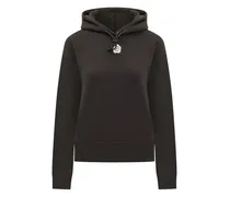 Hoodie mit Blumen-Logo - Schwarz