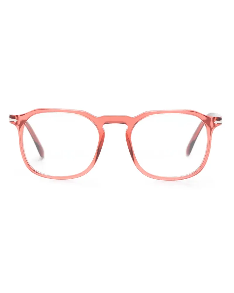 Persol Transparente PO3337V Brille mit rundem Gestell - Rot Rot