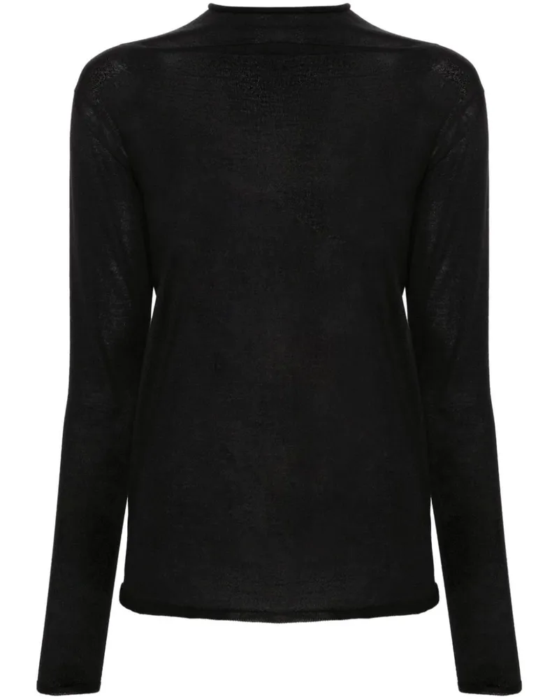 Fabiana Filippi Fein gestrickter Pullover mit V-Ausschnitt - Schwarz Schwarz