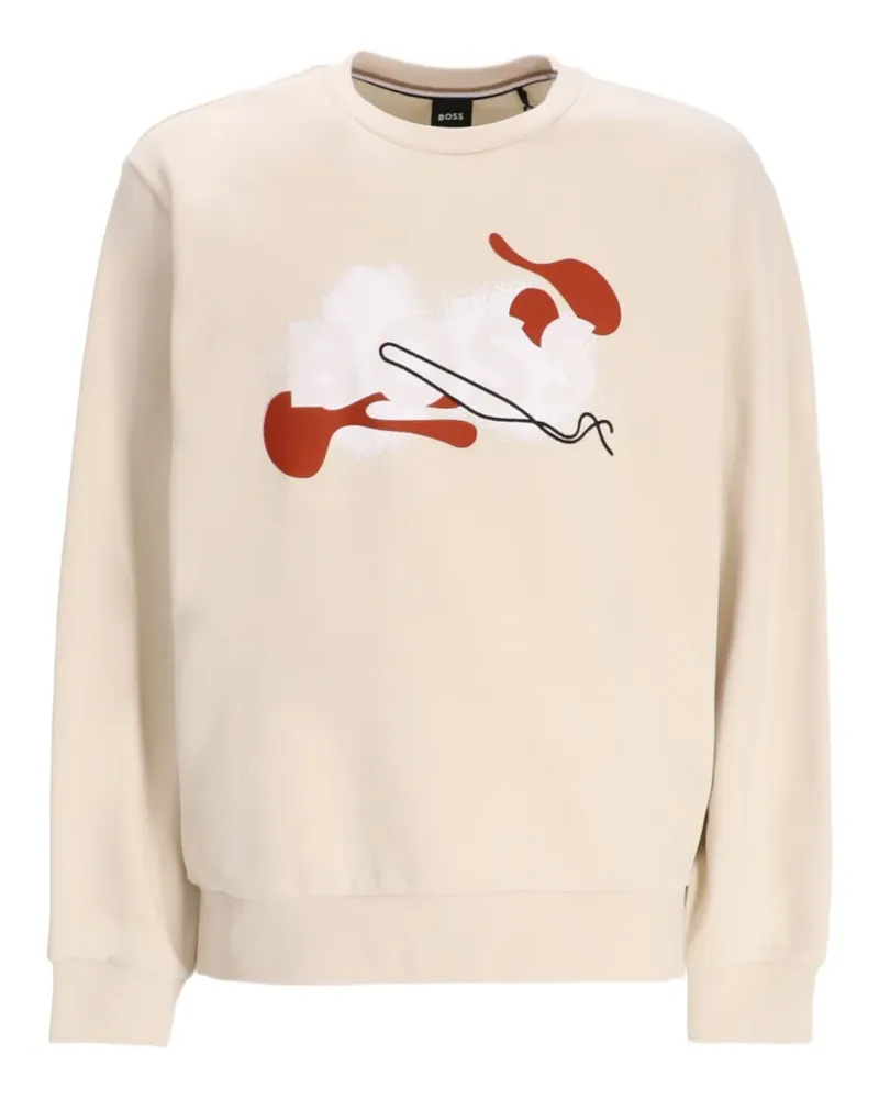 HUGO BOSS Sweatshirt mit abstraktem Print - Nude Nude
