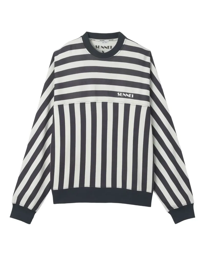 SUNNEI x Biffi gestreiftes Sweatshirt mit rundem Ausschnitt - Blau Blau