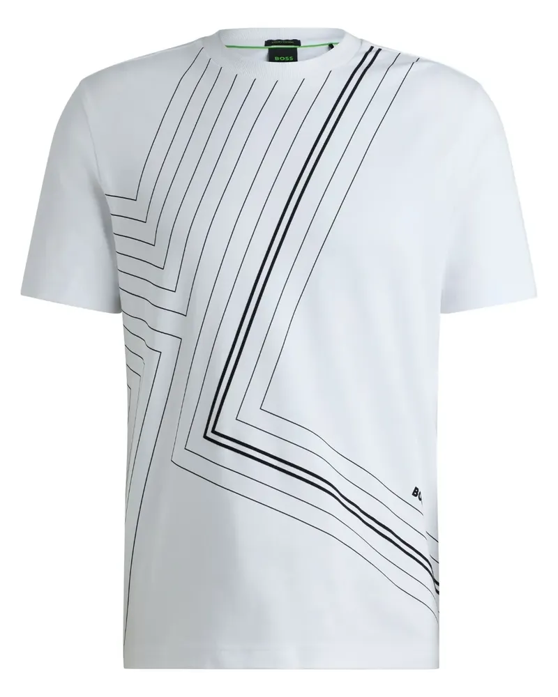 HUGO BOSS T-Shirt mit Feinliniendesign - Weiß Weiß