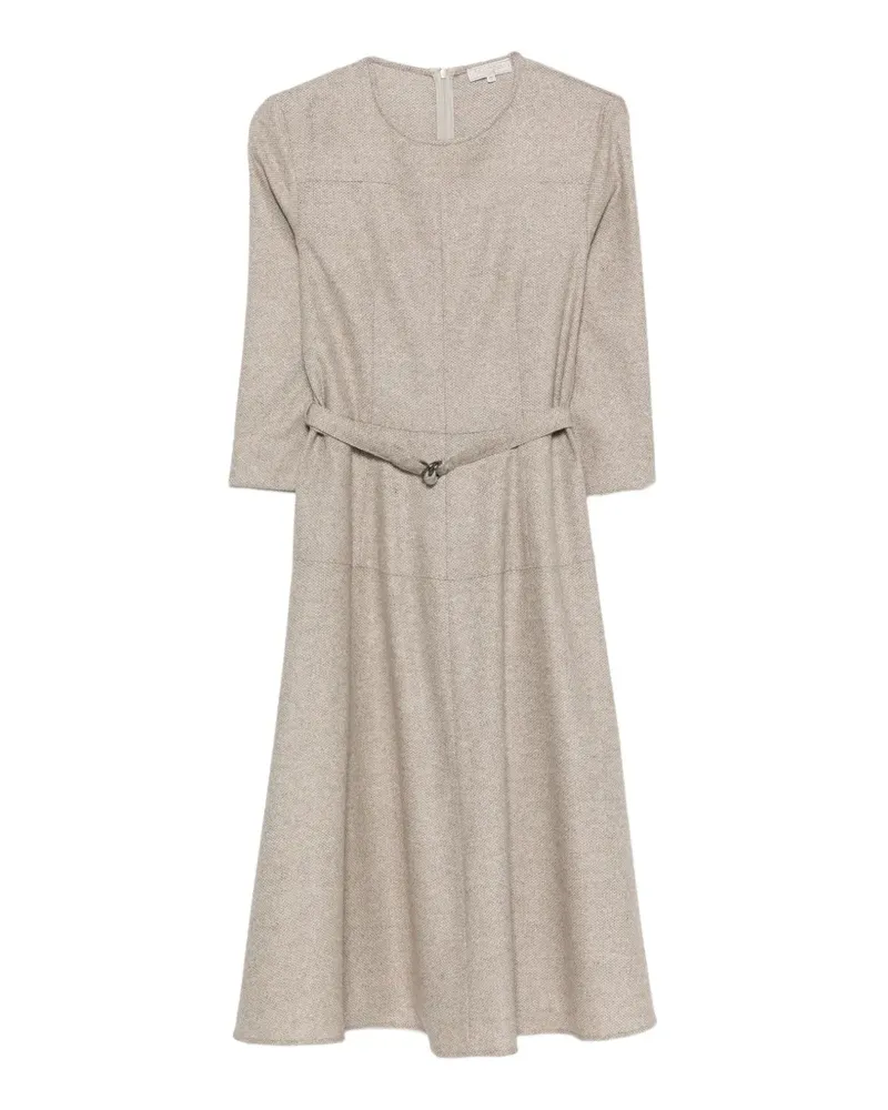 Antonelli Firenze belted three-quarter sleeve midi dress - Nude Nude