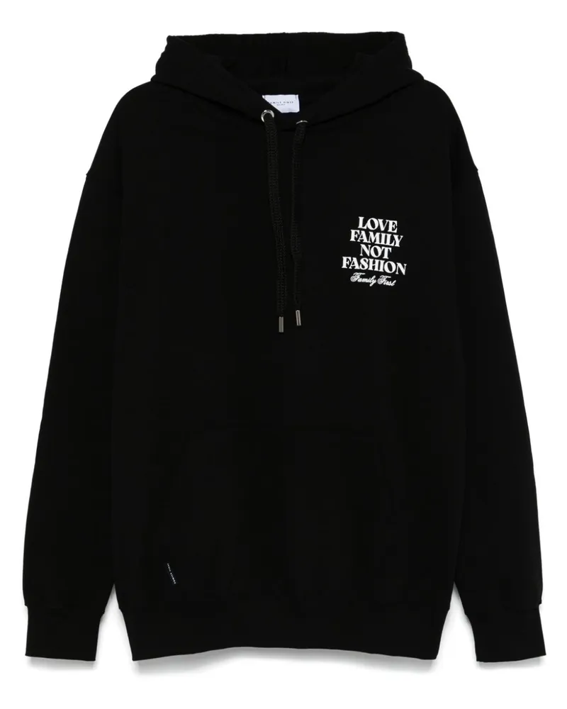 Family First Hoodie mit Logo-Print - Schwarz Schwarz