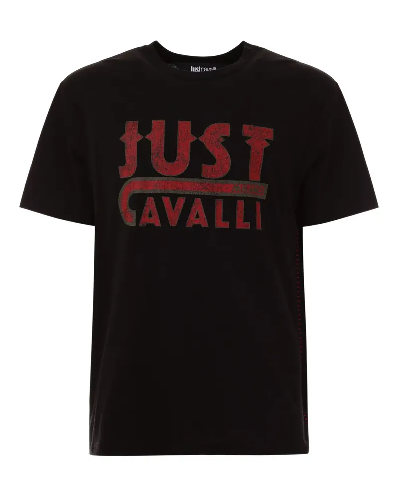 Just Cavalli Kurzärmeliges T-Shirt mit Logo-Print - Schwarz Schwarz