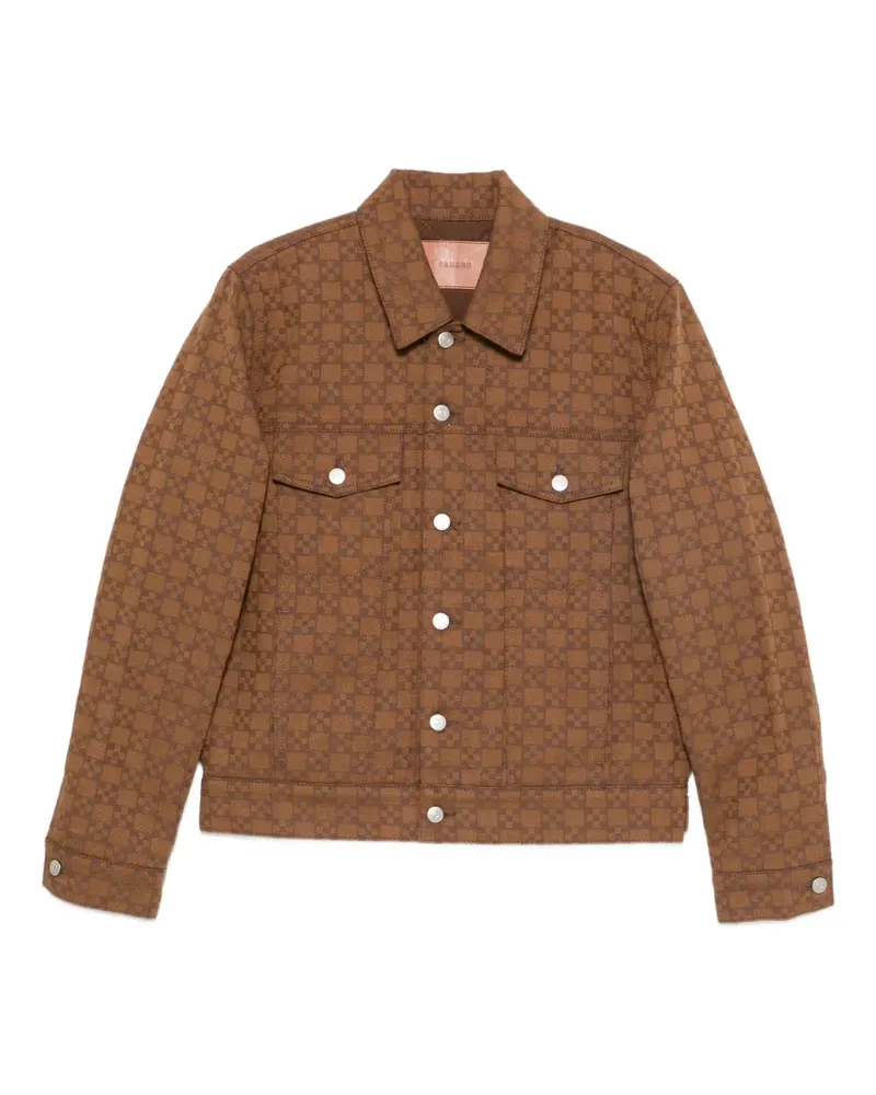 Sandro Jeansjacke mit Monogrammmuster - Braun Braun