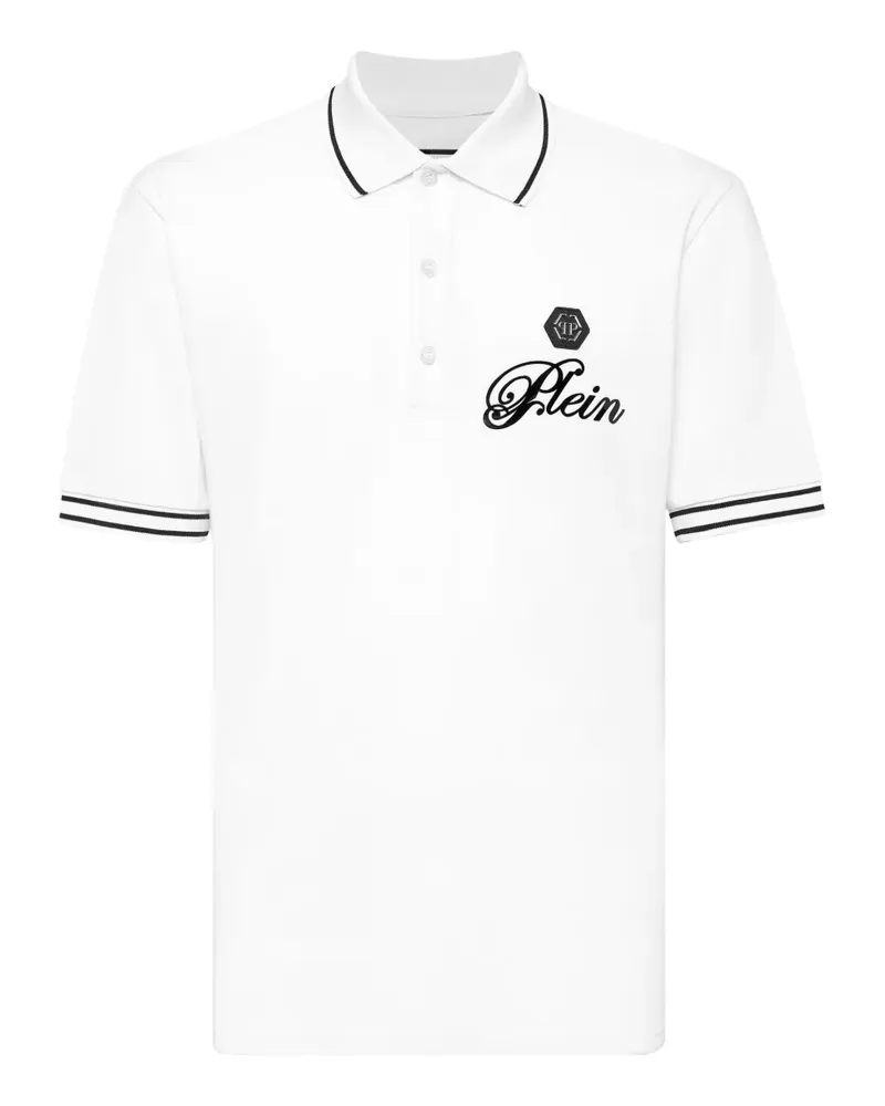 Philipp Plein Poloshirt mit Logo-Patch - Weiß Weiß