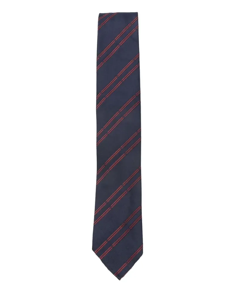LARDINI Gestreifte Krawatte - Blau Blau