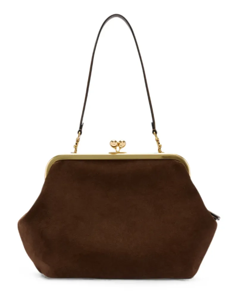 Coach Kisslock Frame Tasche 27cm - Braun Braun