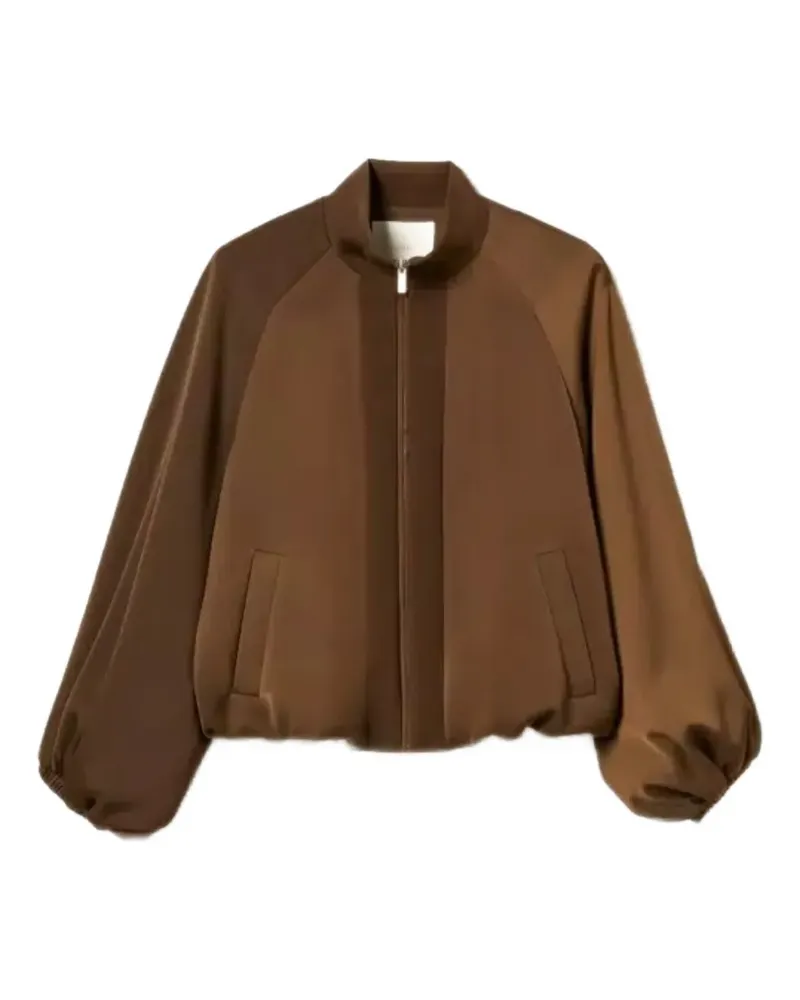 Twin-Set zip-up balloon-sleeve bomber jacket - Braun Braun