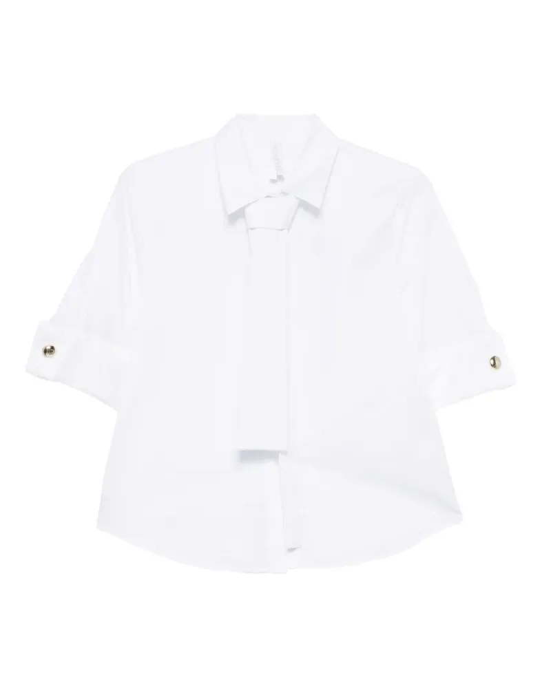 IMPERIAL tie-detail short-sleeve shirt - Weiß Weiß
