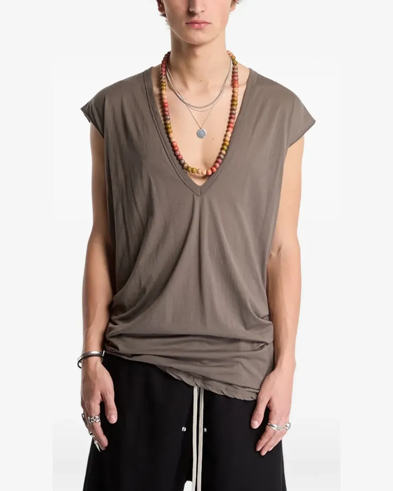 DRKSHDW by Rick Owens Dylan T-Shirt mit V-Ausschnitt - Nude Nude