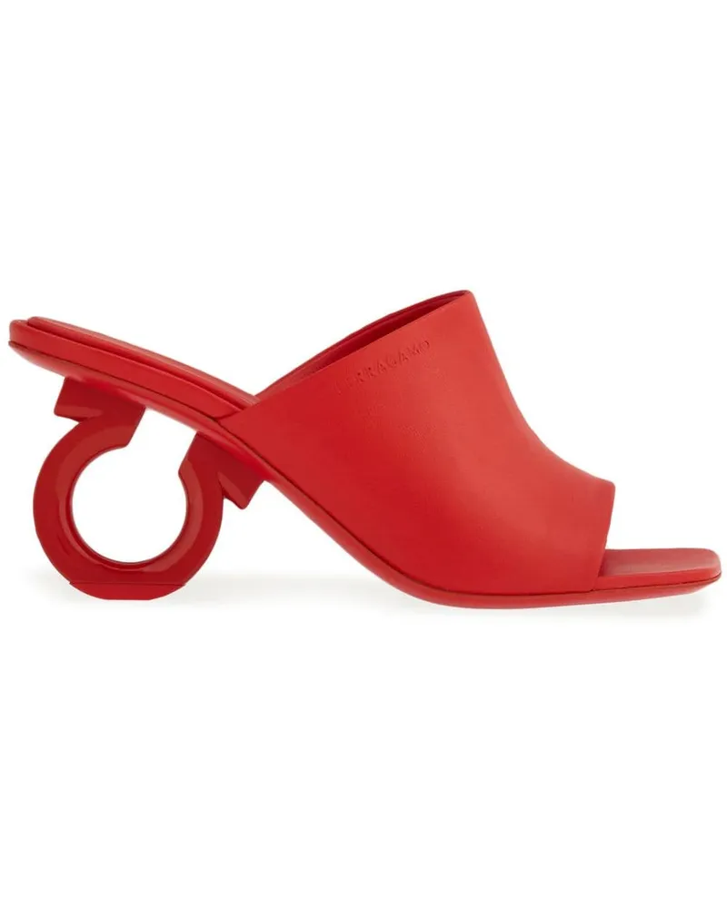 Ferragamo Pantoletten mit Design-Absatz 70mm - Rot Rot