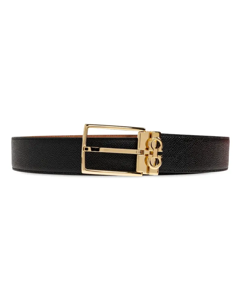 Ferragamo Gancini grained-leather belt - Schwarz Schwarz