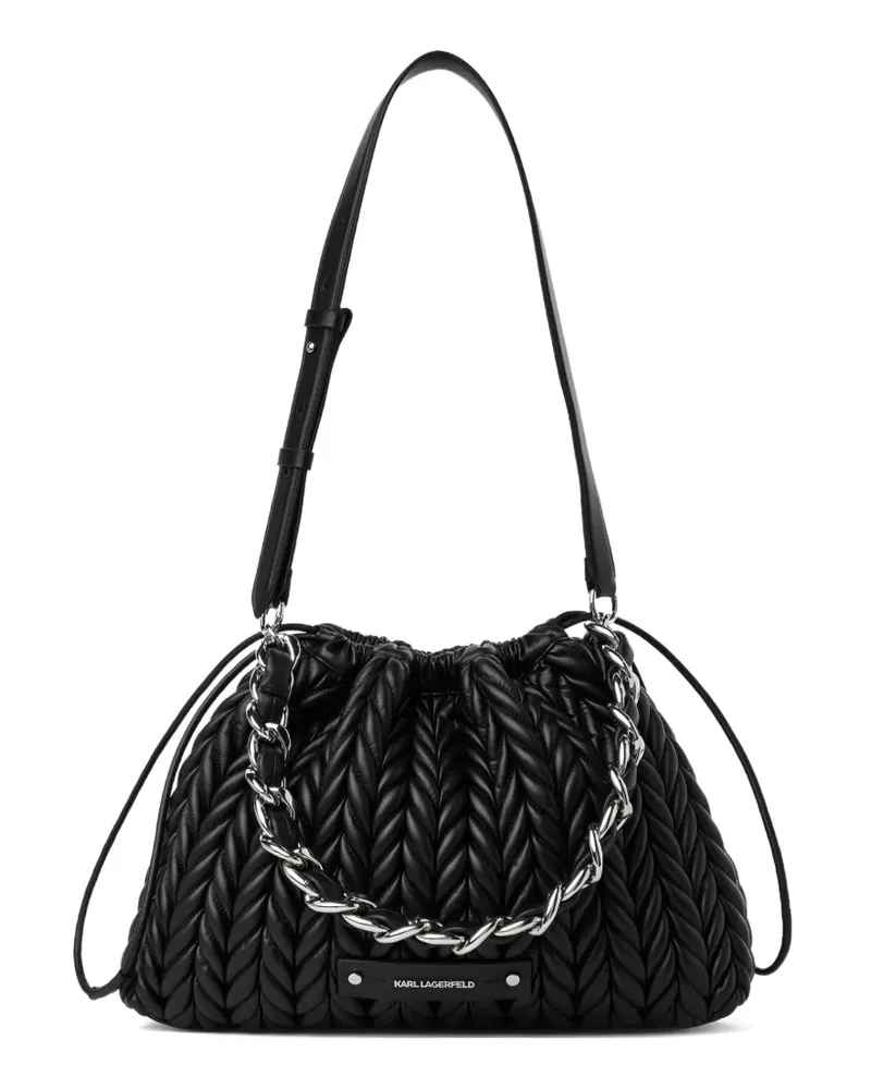 Karl Lagerfeld Mittelgroße K/Weave Schultertasche - Schwarz Schwarz