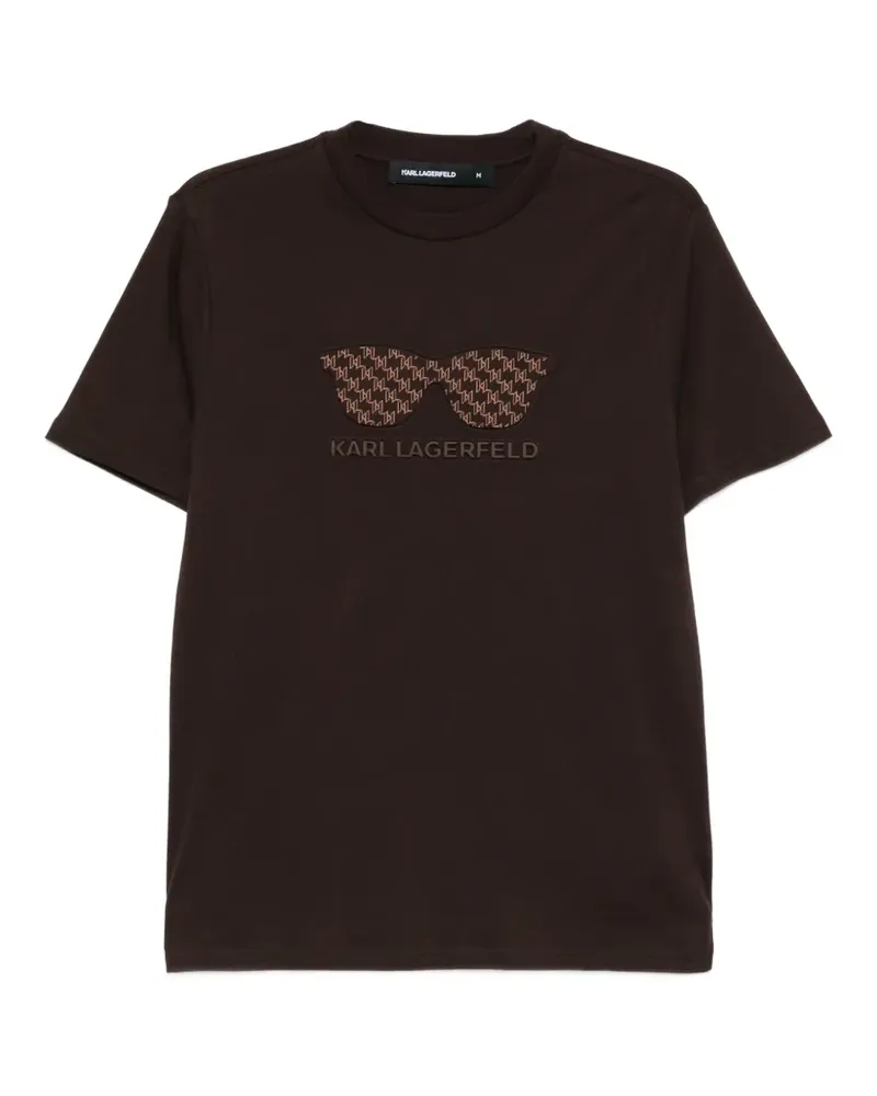 Karl Lagerfeld sunglasses graphic T-shirt - Braun Braun