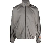 Sweatshirtjacke mit Logo-Patch - Grau