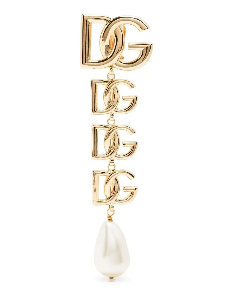Dolce & Gabbana Ohrringe mit Logo - Gold Gold