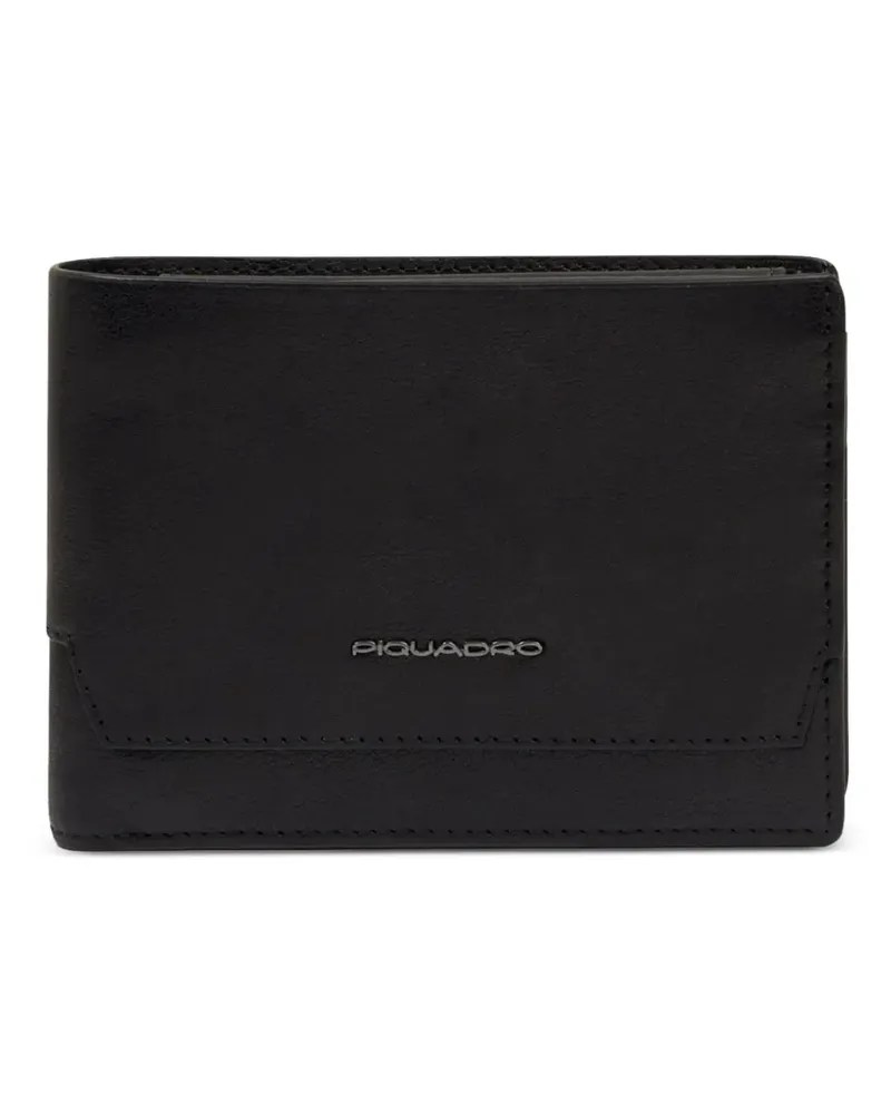 Piquadro logo-detail wallet - Schwarz Schwarz