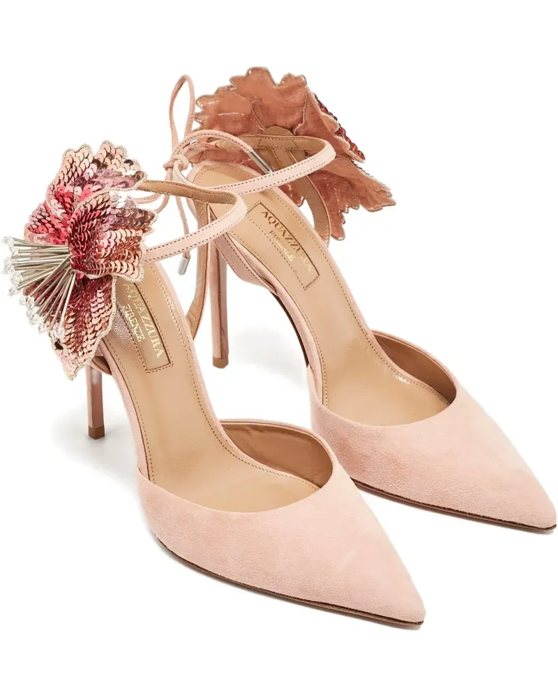 Aquazzura flower-embellished sandals - Rosa Rosa