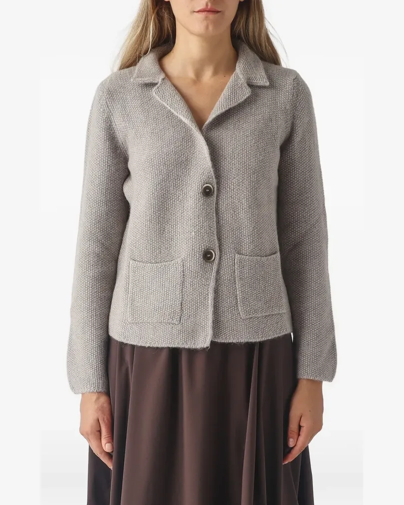 Gran Sasso Cardigan mit fallendem Revers - Grau Grau