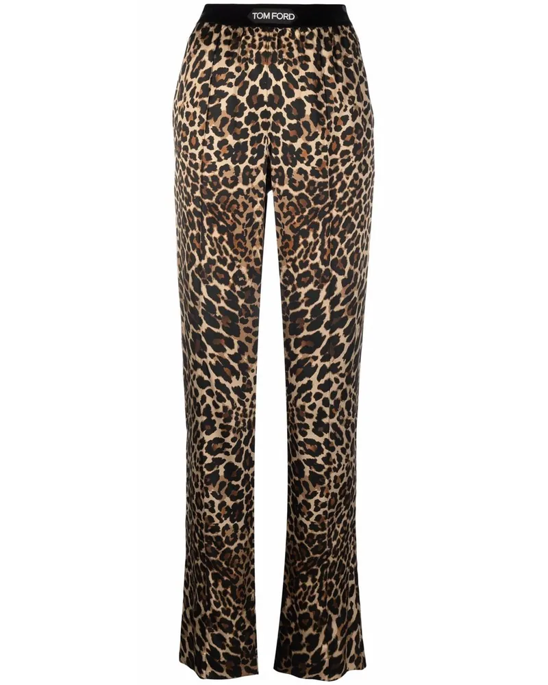 Tom Ford Gerade Hose mit Leoparden-Print - Nude Nude