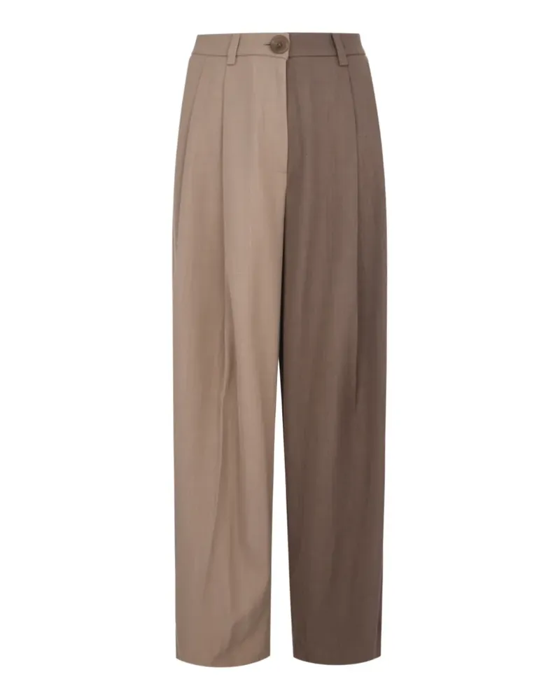 BOUGUESSA Zelda two-tone pleated trousers - Nude Nude