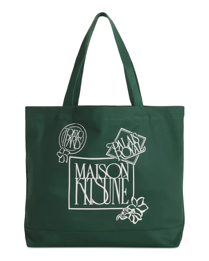Kitsuné Art Nouveau Stempel-Tote Bag - Grün Grün