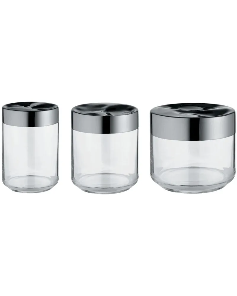 Alessi Set aus drei Aufbewahrungsgläsern - Silber Silber